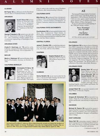 Alumni Notes, December 1995